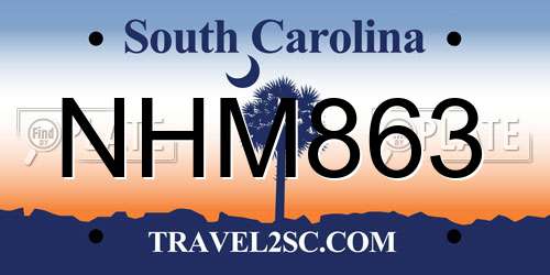 NHM863 South Carolina License Plate