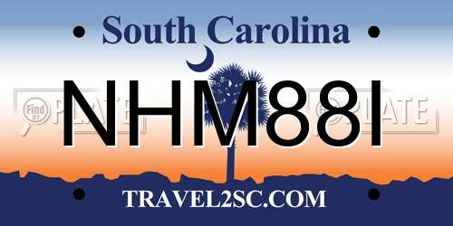 NHM88I South Carolina License Plate