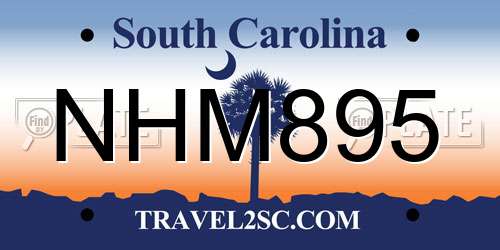 NHM895 South Carolina License Plate