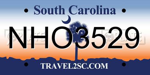 NHO3529 South Carolina License Plate