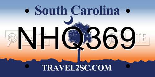 NHQ369 South Carolina License Plate