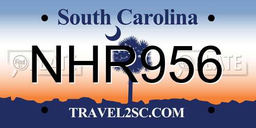 NHR956 South Carolina License Plate