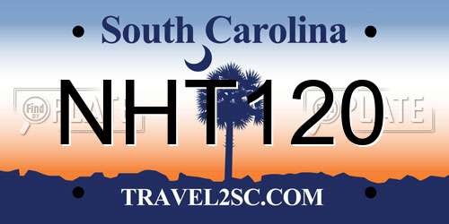 NHT120 South Carolina License Plate