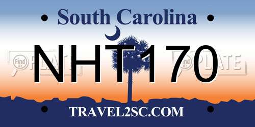 NHT170 South Carolina License Plate