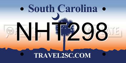 NHT298 South Carolina License Plate