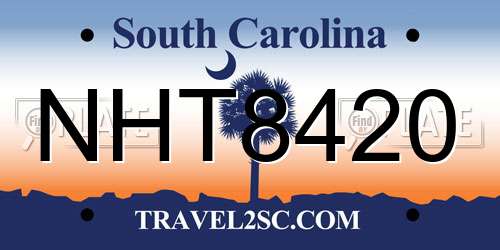 NHT8420 South Carolina License Plate