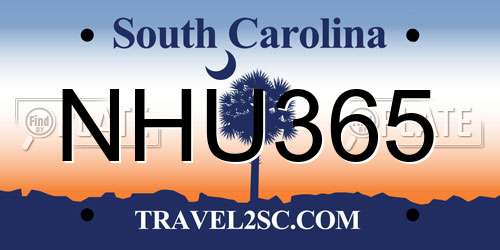 NHU365 South Carolina License Plate