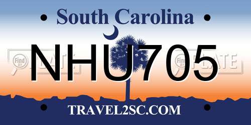 NHU705 South Carolina License Plate