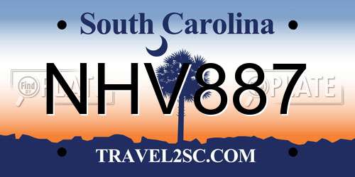 NHV887 South Carolina License Plate