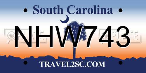 NHW743 South Carolina License Plate