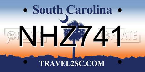 NHZ741 South Carolina License Plate