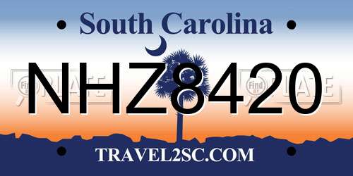 NHZ8420 South Carolina License Plate