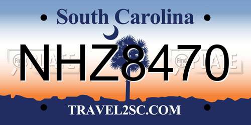 NHZ8470 South Carolina License Plate