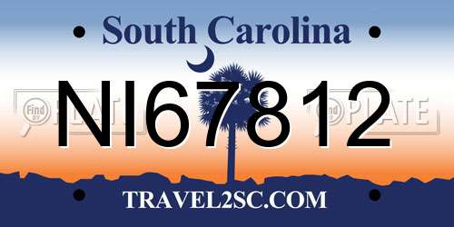 NI67812 South Carolina License Plate