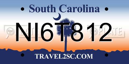 NI6T812 South Carolina License Plate