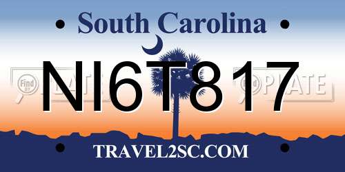 NI6T817 South Carolina License Plate