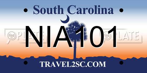 NIA101 South Carolina License Plate