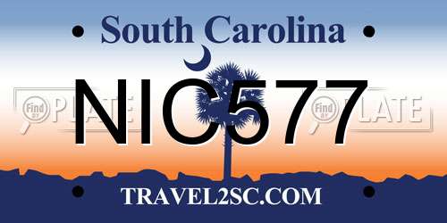NIC577 South Carolina License Plate