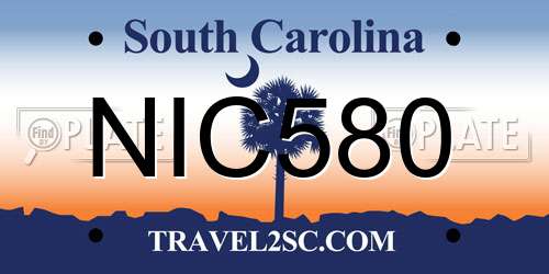 NIC580 South Carolina License Plate