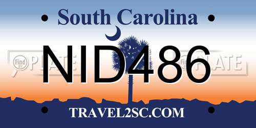 NID486 South Carolina License Plate
