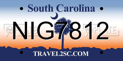 NIG7812 South Carolina License Plate