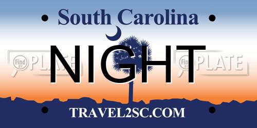 NIGHT South Carolina License Plate