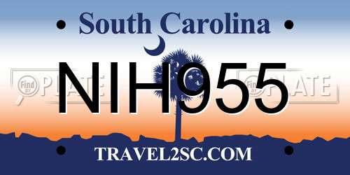 NIH955 South Carolina License Plate