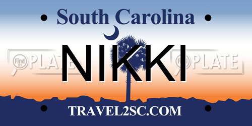 NIKKI South Carolina License Plate