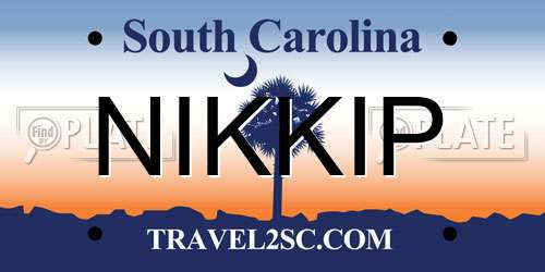 NIKKIP South Carolina License Plate