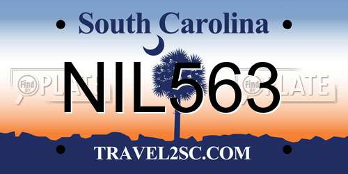 NIL563 South Carolina License Plate