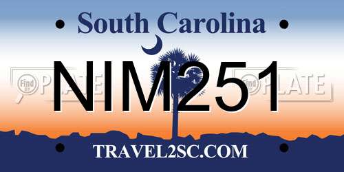 NIM251 South Carolina License Plate
