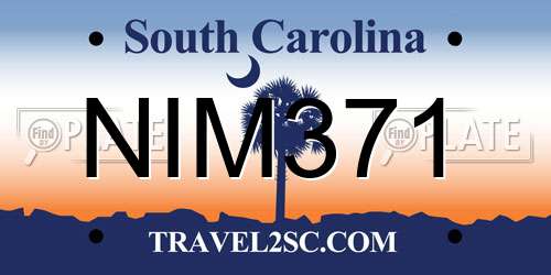 NIM371 South Carolina License Plate