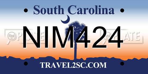 NIM424 South Carolina License Plate