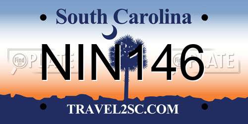 NIN146 South Carolina License Plate