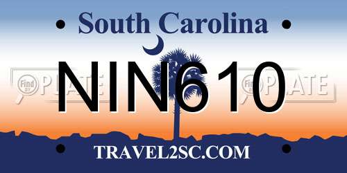 NIN610 South Carolina License Plate