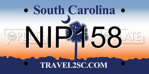 NIP158 South Carolina License Plate