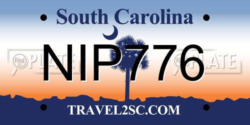 NIP776 South Carolina License Plate