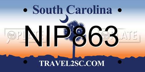 NIP863 South Carolina License Plate