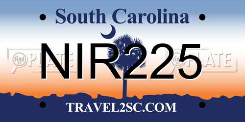 NIR225 South Carolina License Plate
