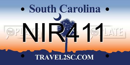 NIR411 South Carolina License Plate