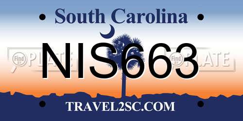 NIS663 South Carolina License Plate