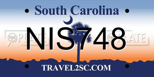 NIS748 South Carolina License Plate