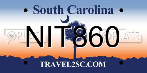 NIT860 South Carolina License Plate