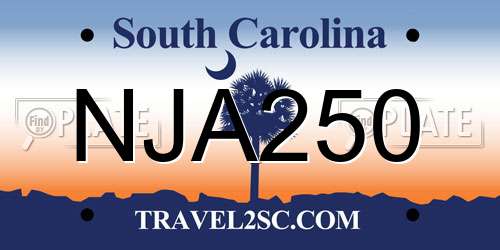 NJA250 South Carolina License Plate