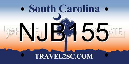 NJB155 South Carolina License Plate