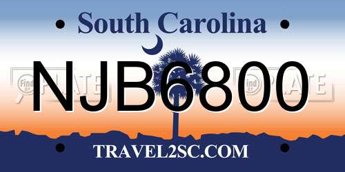 NJB6800 South Carolina License Plate