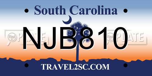 NJB810 South Carolina License Plate