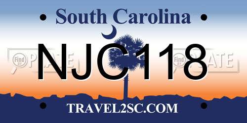 NJC118 South Carolina License Plate