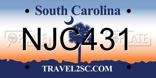 NJC431 South Carolina License Plate