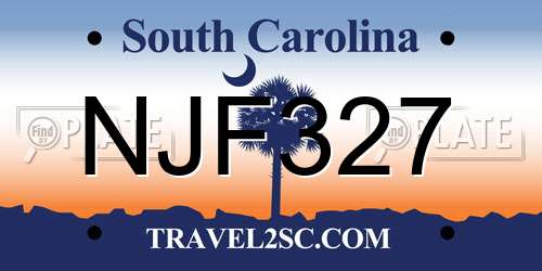 NJF327 South Carolina License Plate
